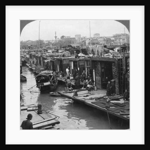 A street of 'flower boats', Canton, China by Underwood & Underwood