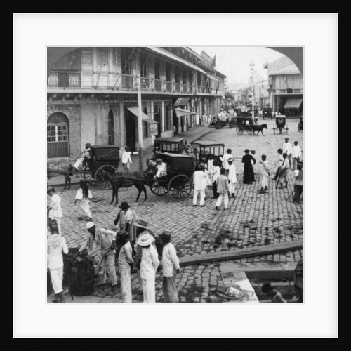 Rosario Street and Binondo Church as seen from Pasig River, Manila, Philippines by Underwood & Underwood