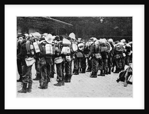 French soldiers at a railway station, Paris, First World War by Anonymous