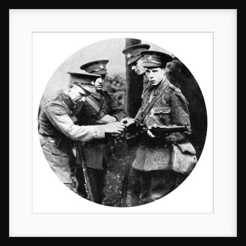 The Prince of Wales loading a rifle in the Grenadiers, First World War by Anonymous