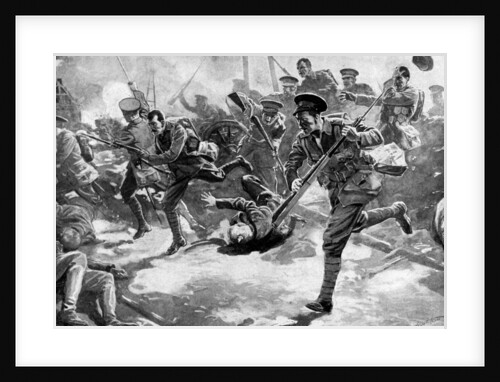 British infantry battle with German forces, First World War by Anonymous