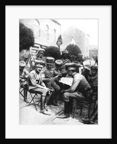 Officers in the Hussars, Chaussee de Louvain, Brussels, First World War by Anonymous