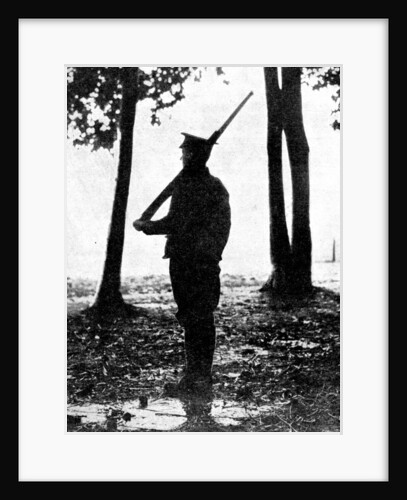 'Grey dawn on the battlefield, British cavalry, Belgian frontier', First World War by Anonymous