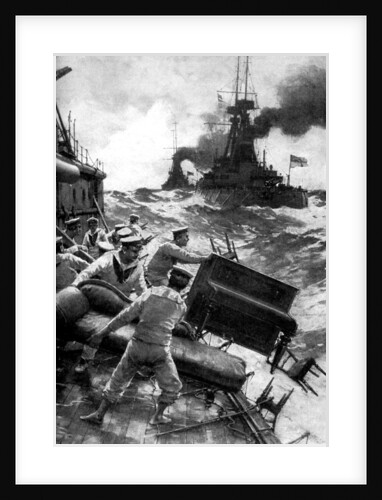 British sailors throwing overboard luxuries, North Sea, First World War by Anonymous