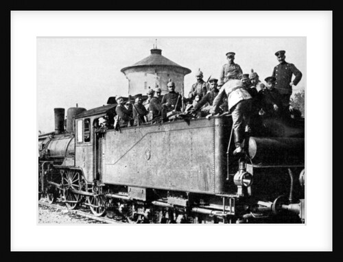 German troops travelling by train to the eastern front, First World War by Anonymous