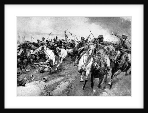 Russian Cossacks attacking German army, East Prussia, First World War by Anonymous
