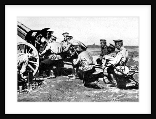 Russian Howitzer at practice fire, First World War by Anonymous