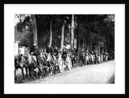Belgian artillery avoiding German Taube planes, First World War by Anonymous