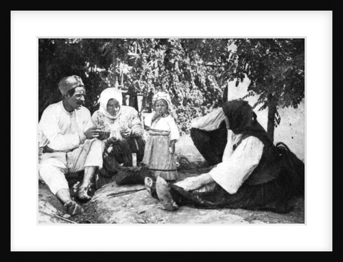 Serbian family telling the story of routing the Austrians from Bosnia, First World War by Anonymous