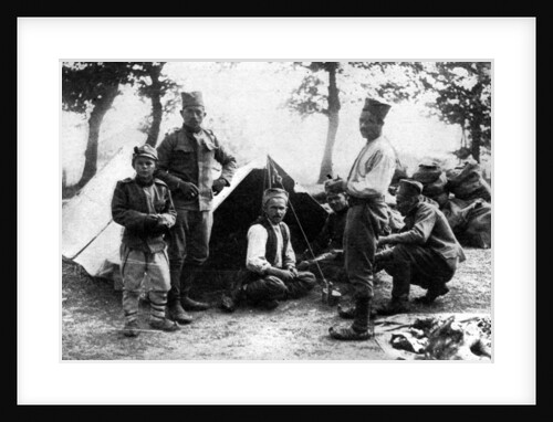 Serbian soldiers camping, First World War by Anonymous