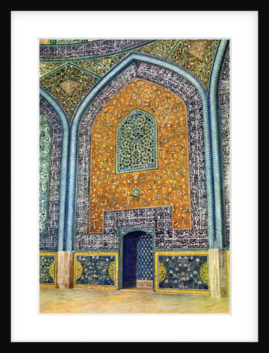 Wall panel in the mosque of Sheikh Lutfullah, Isfahan, Iran by Harold E Hare
