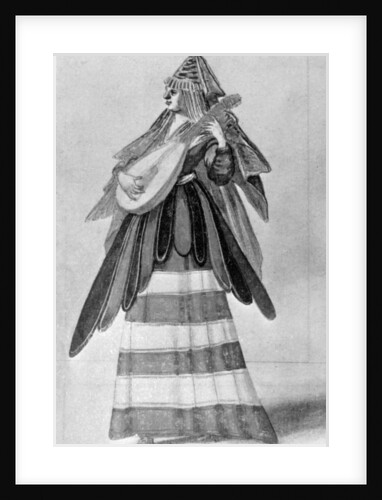 A woman playing a stringed instrument by Daniel Rebel