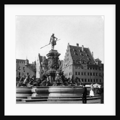 The Neptune Fountain, Nuremberg, Germany by Wurthle & Sons