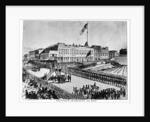 The execution of Hetherington and Brace, Fort Vigilance, Sacramento, California by Britton & Rey