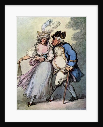 A French Frigate Towing an English Man-of-War into Port by Thomas Rowlandson