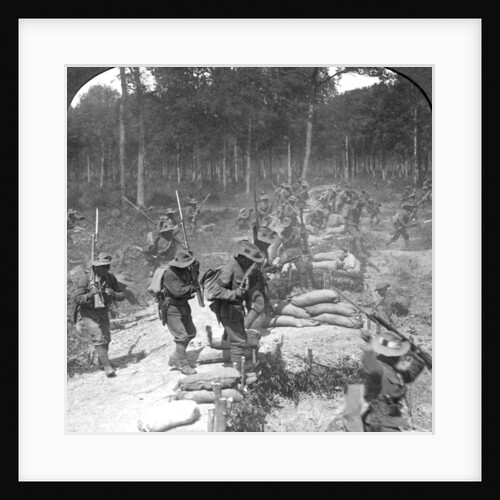 First line Gurkhas storming and capturing a German trench, World War I by Crown