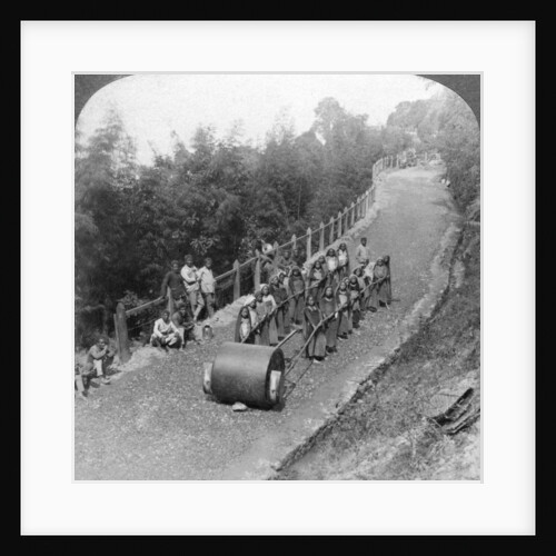 A woman work team on the Darjeeling highway, India by Underwood & Underwood