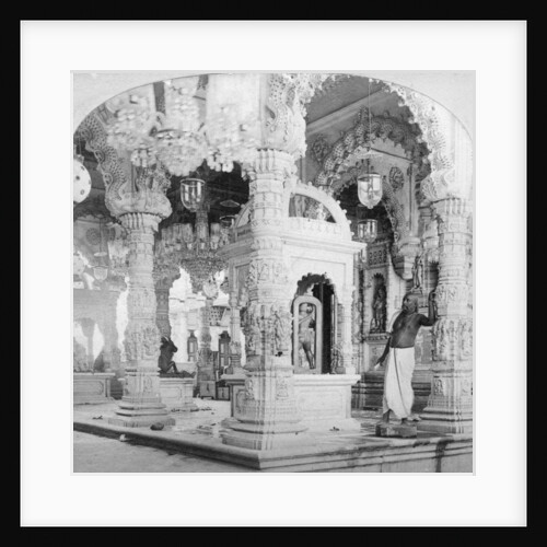 Interior of the temple of Babulnath, Bombay, India by BW Kilburn
