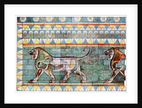 The lion frieze from King Darius' winter palace at Susa, Iran by Anonymous