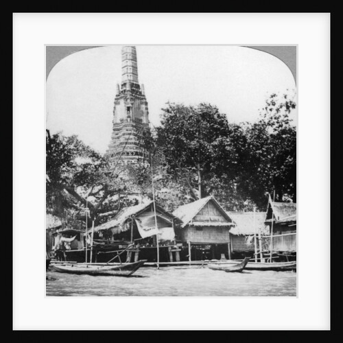 Dhows and houses on the Chao Phraya River, Bangkok, Thailand by Anonymous