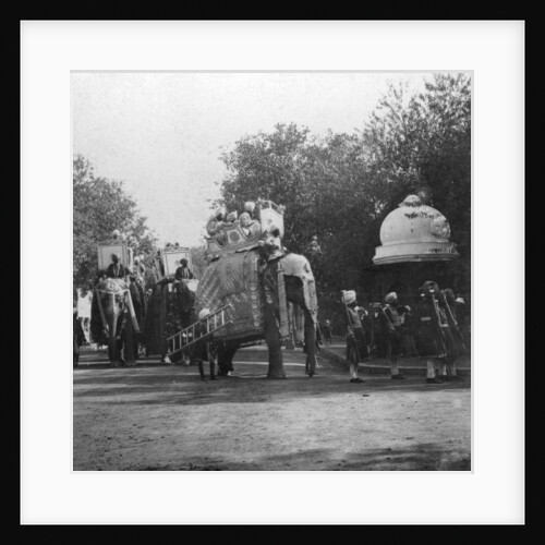 A Punjabi princess in an elephant procession, Delhi, India by H Hands & Son