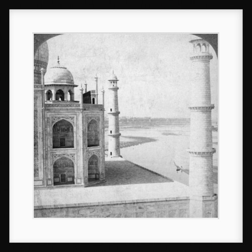 Looking north-west from the Taj Mahal up the Jumna river to Agra, India by Underwood & Underwood