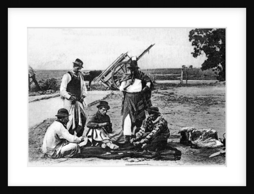 Three men playing cards, Uruguay by Anonymous