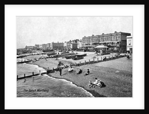 The beach at Worthing, West Sussex by Valentine & Sons