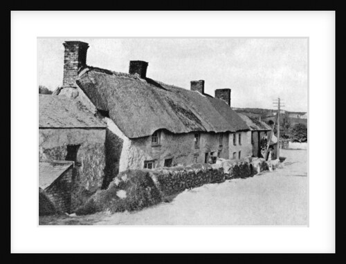 Thatched cottages near Camborne, Cornwall by HJ Smith