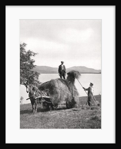 Loading hay onto a wagon on the shores of Loch Lomond, Scotland by Donald McLeish
