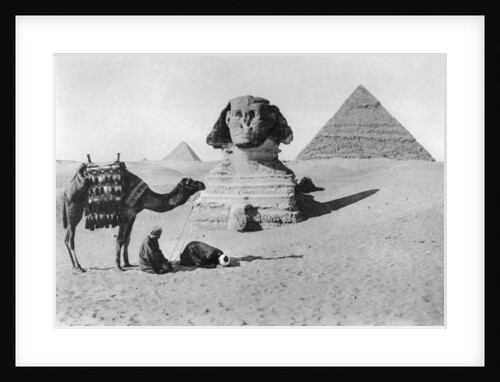 Praying before a sphinx, Cairo, Egypt by Anonymous
