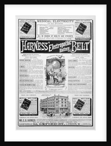 Harness Electropathic Battery Belt advert by Anonymous