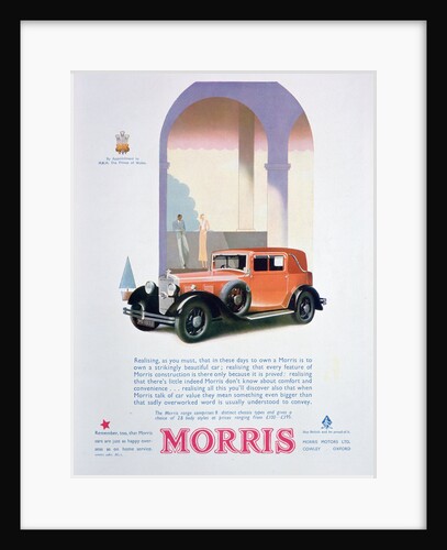 Advert for Morris motor cars by Anonymous