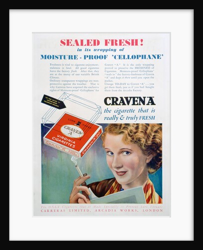 Advert for Craven 'A' cigarettes by Anonymous