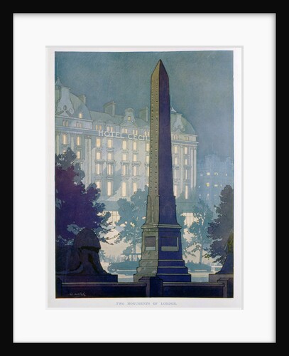 'Two Monuments of London', advert for the Hotel Cecil by W Welsh