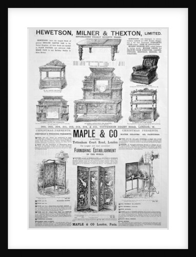 An advertising page in the Lady's Pictorial magazine of Christmas 1891 by Anonymous