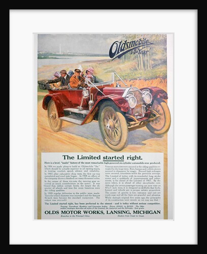Oldsmobile car advert by Anonymous