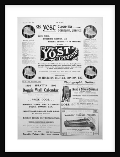 Advertising page from the King magazine by Anonymous