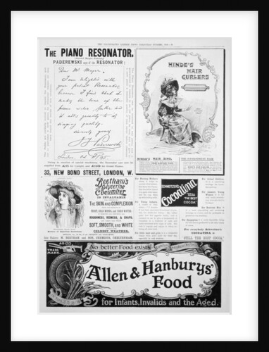 An advertising page in the Illustrated London News, Christmas number by Anonymous