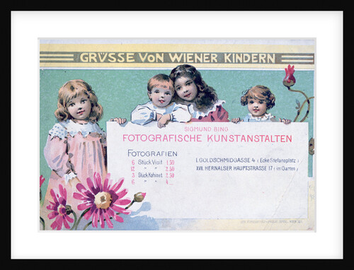 Early Viennese photographer's advertising card by Anonymous