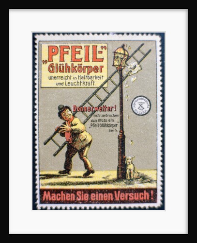 German gas mantle advertising label by Anonymous