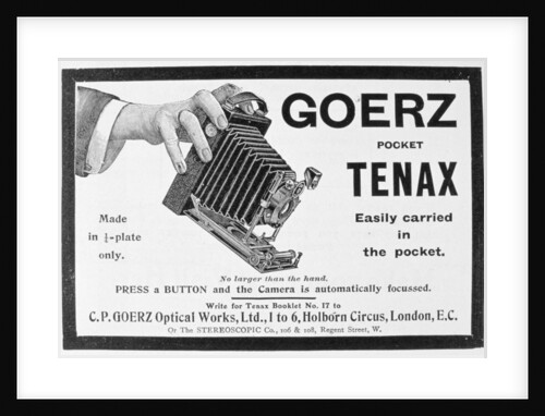 Advert for the Goerz Pocket Tenax camera by Anonymous