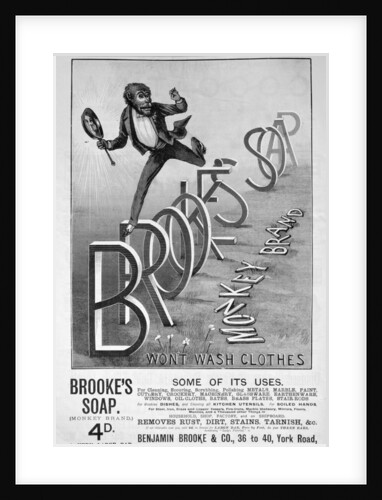 Advert for Brooke's Monkey Brand soap by Anonymous