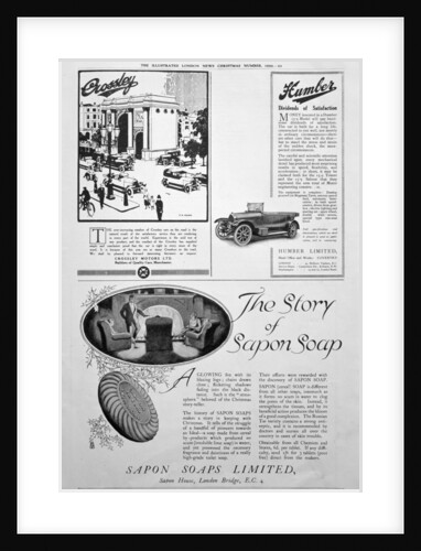 An advertising page in the Illustrated London News, Christmas number by Anonymous
