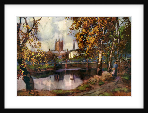 Hereford Cathedral, from the river walk, Herefordshire by Louis Burleigh Bruhl