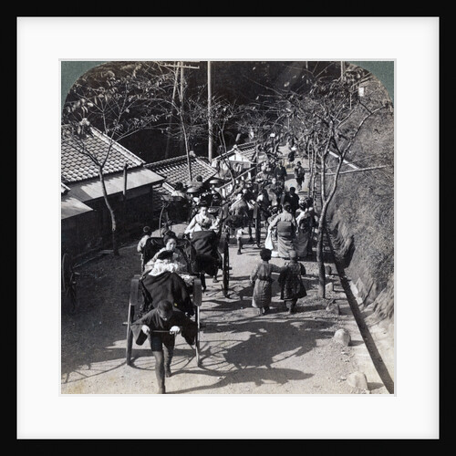 Riding to Daijingu Temple, for Shinto festival of worship of the Sun Goddess, Yokohama, Japan by Underwood & Underwood