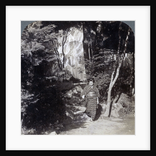 Splashing waters of a waterfall at Yumoto, Japan by Underwood & Underwood