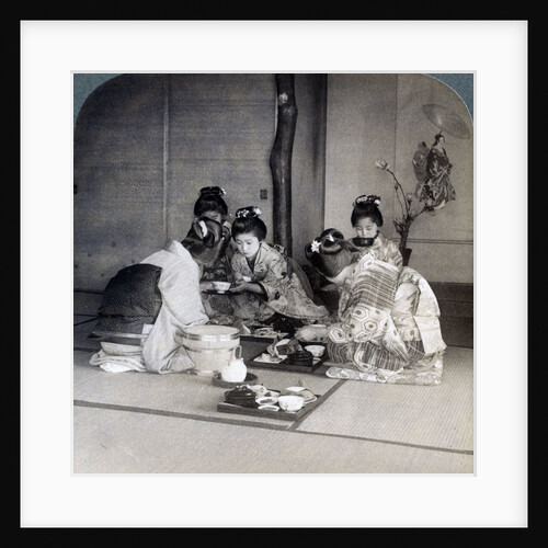Geishas at dinner, Tokyo, Japan by Underwood & Underwood