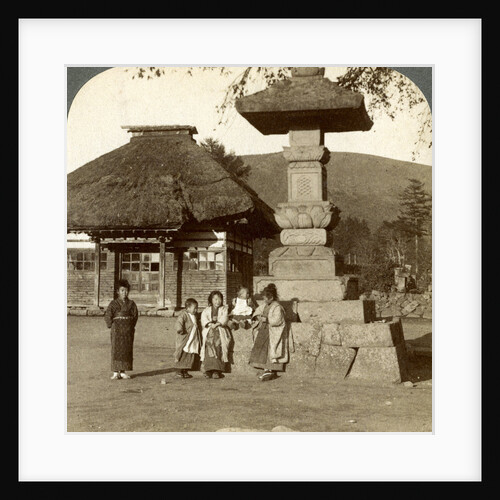 Children in the playground of a village school, Japan by Underwood & Underwood