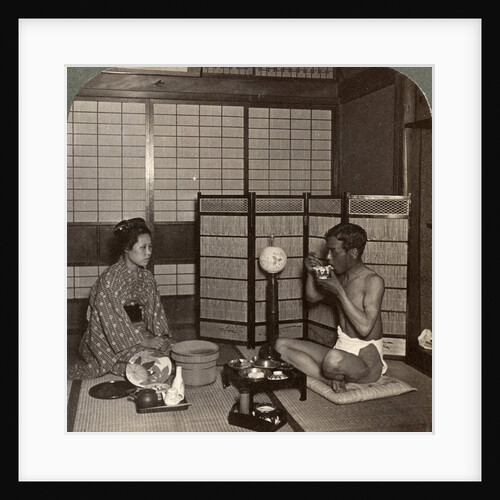 Summer evening meal at a hotel, Hiroshima, Japan by Underwood & Underwood